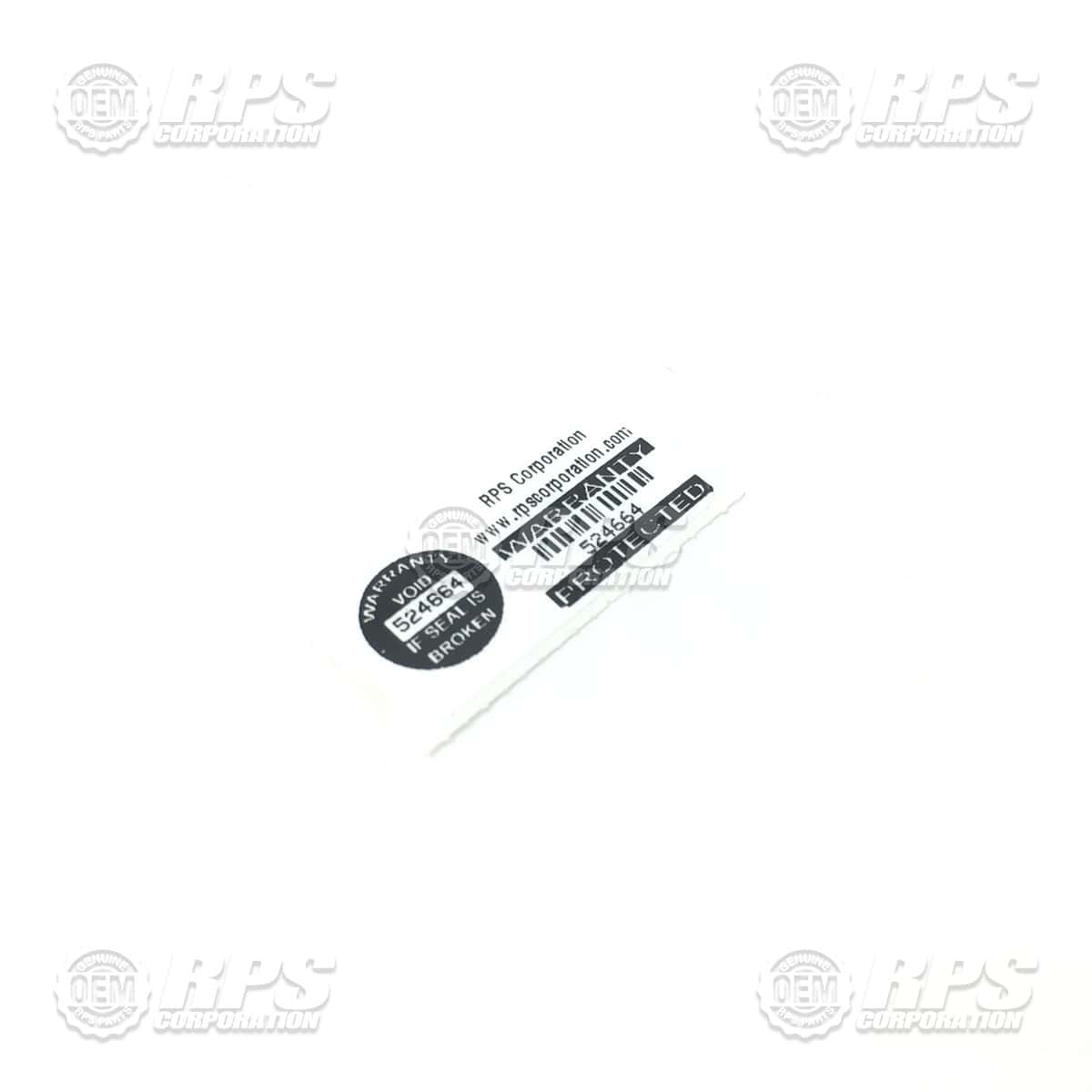 123-0001 - Decal, Warranty, Black 
