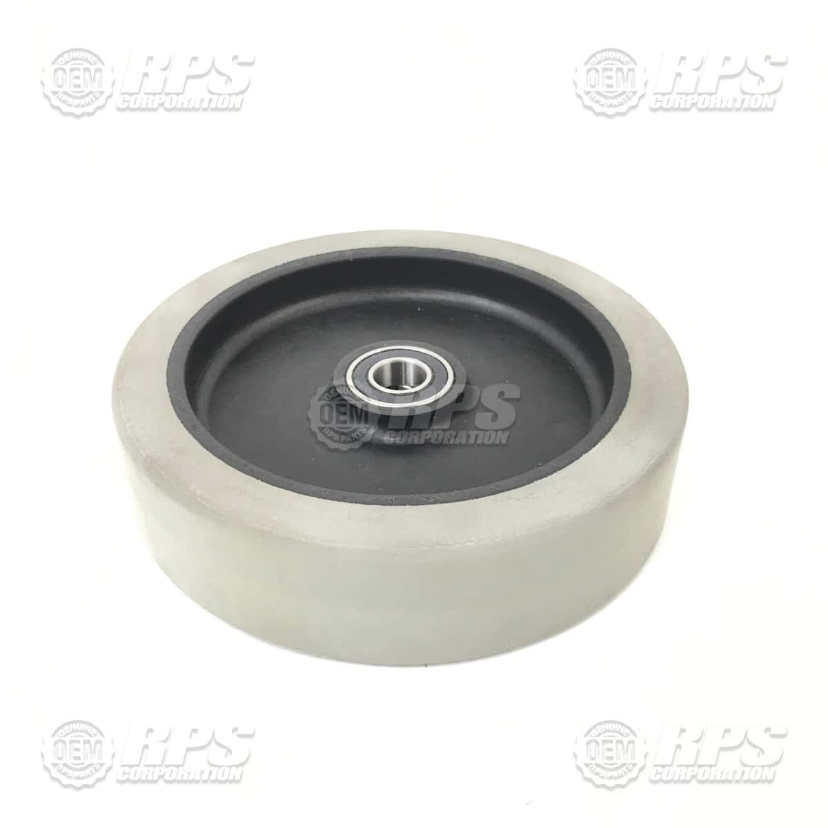170-6195 - Tire, Gray, Poly, 8" OD x 2" W w/Bearing 