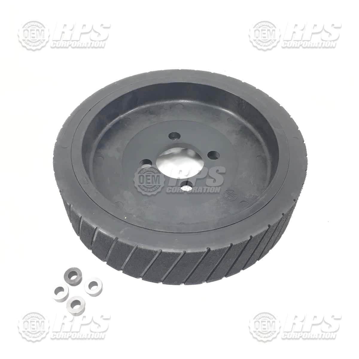 175-6198D - Wheel Assembly,Black,Poly,10" Plastic Hub, Grooved, W/Bushings