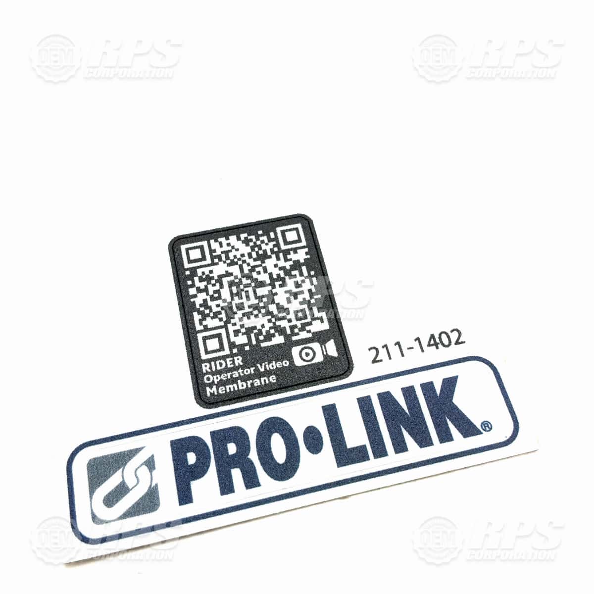 211-1402 - Decal, Dashboard, Membrane, Rider QR, Pro-Link 