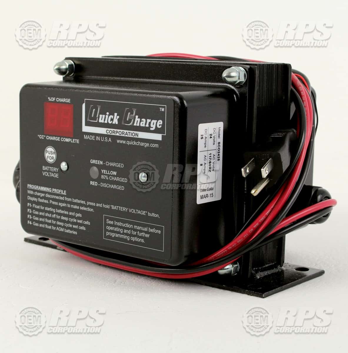 253-2450 - Charger,Onboard,Quick,24V,25A HW,110V/60Hz Wet/AGM 