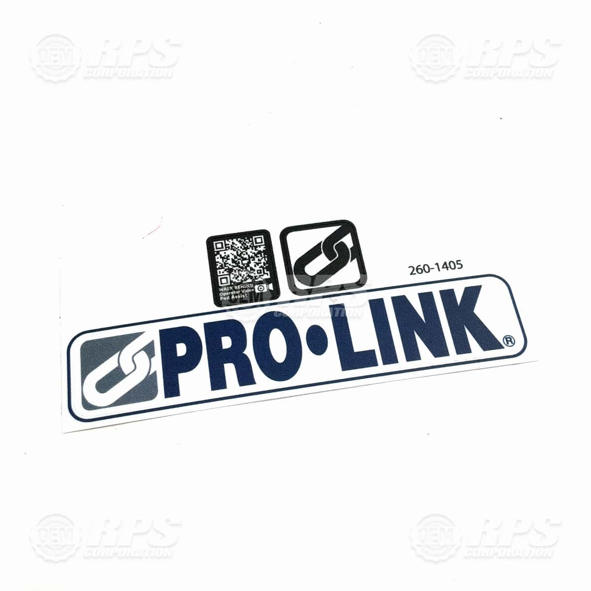 260-1405 - Decal,Dashboard, Walk Behind Pad Assist QR, Pro-Link 