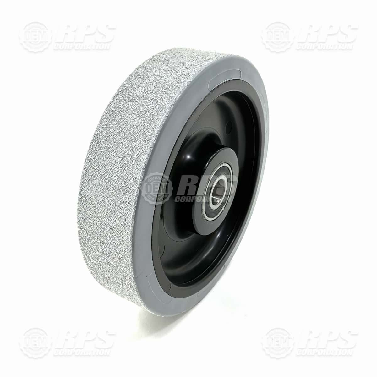 260-6185 - Tire, Grey, Poly, 8" OD x 2" W w/ Bearing  Smooth