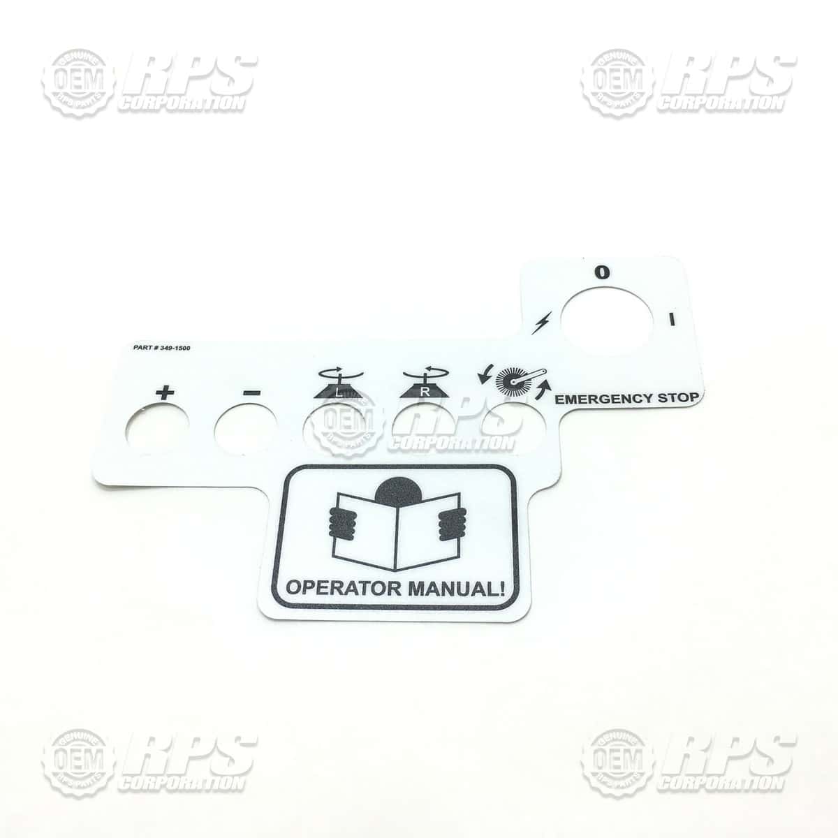 349-1500 - Decal,Control Panel,Front 