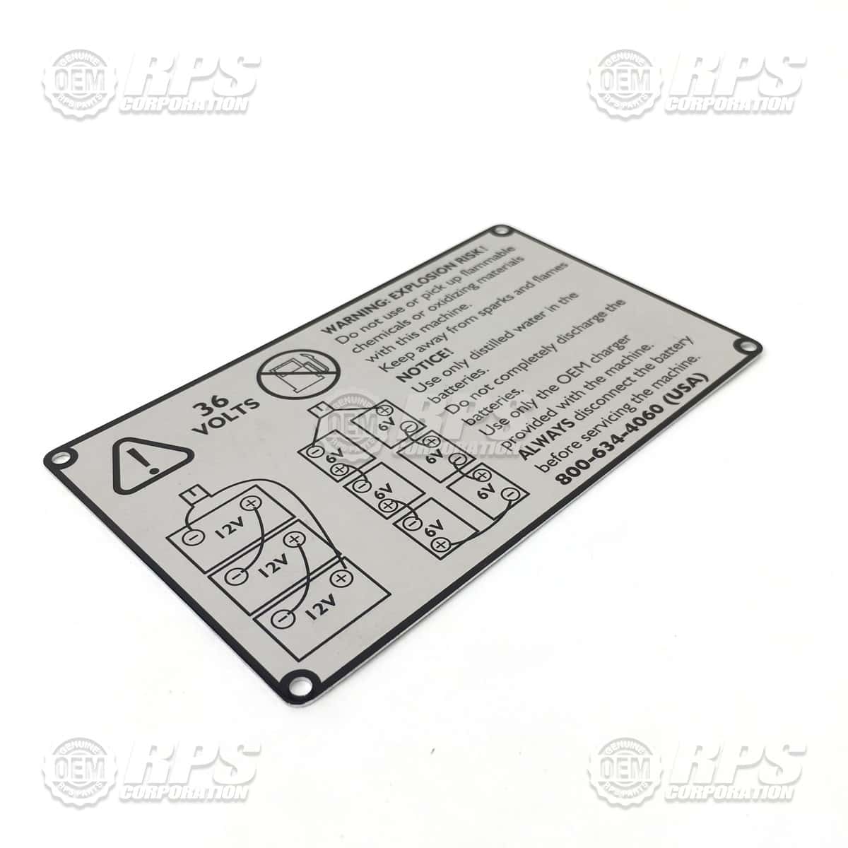 370-7280 - Plate,Warning Explosion,36V 