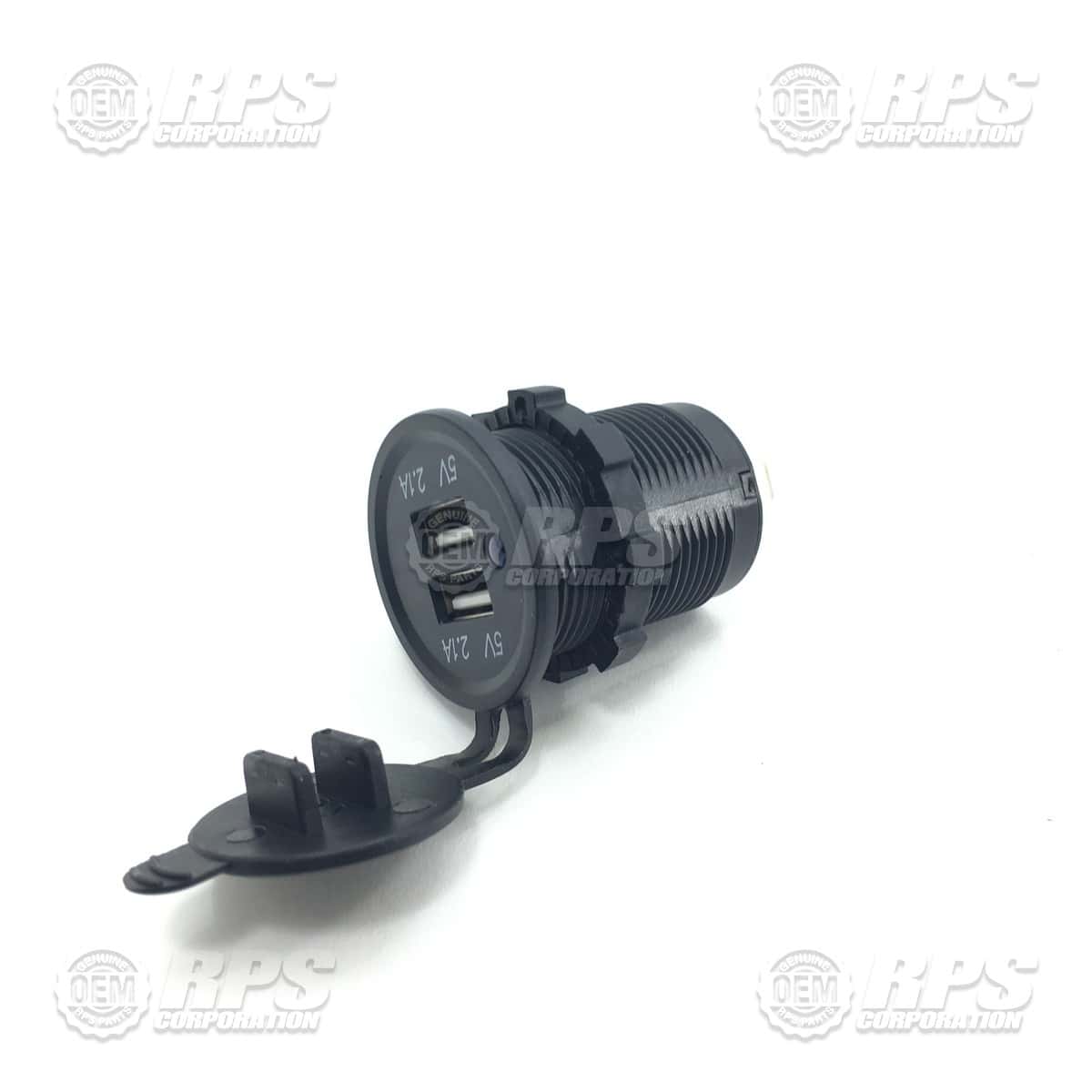 700-2591 - USB Socket Power Outlet, Black, 24/36V 