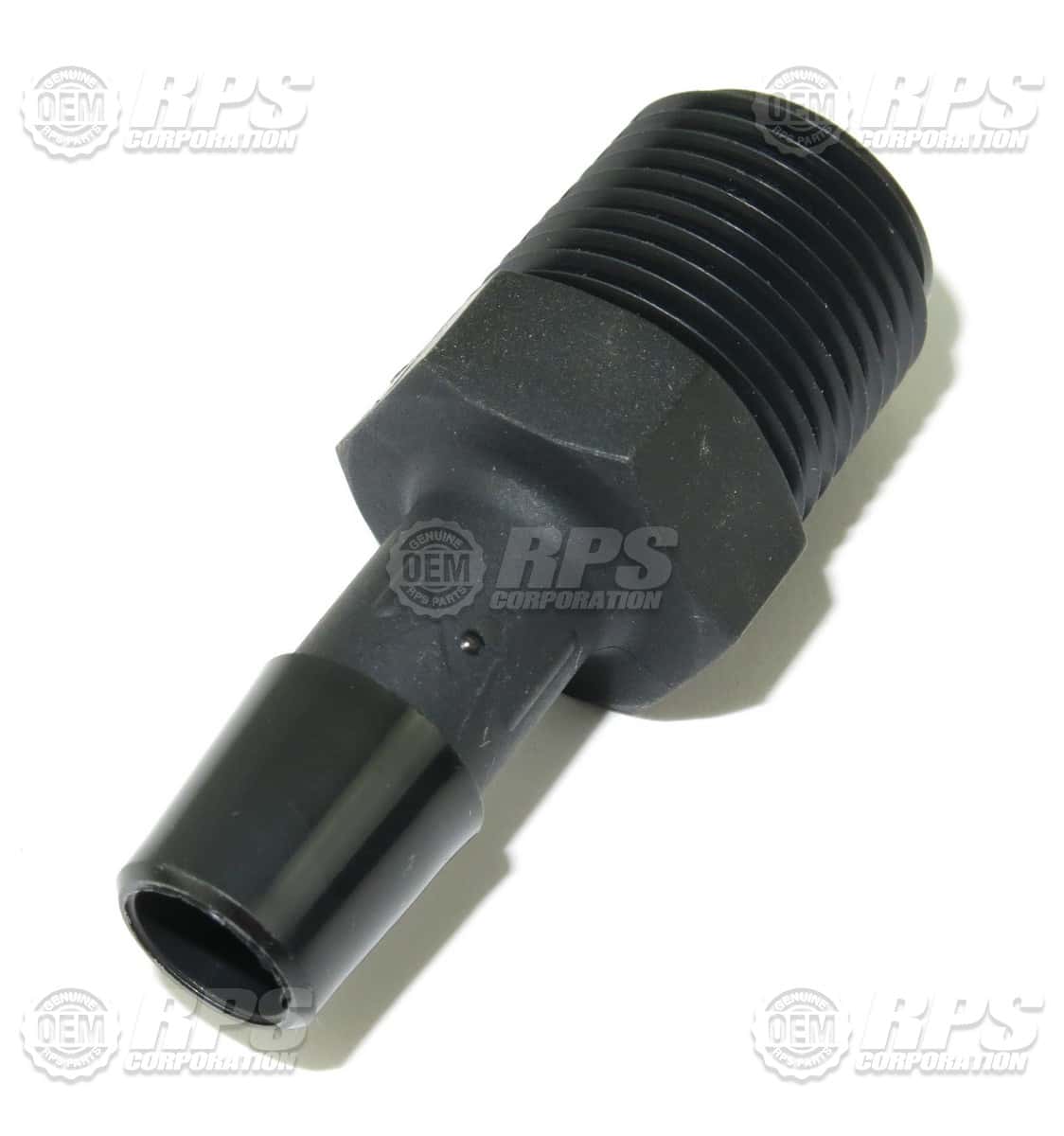 M-5463K458 - Fitting,3/8"NPTx3/8"Barb, black 