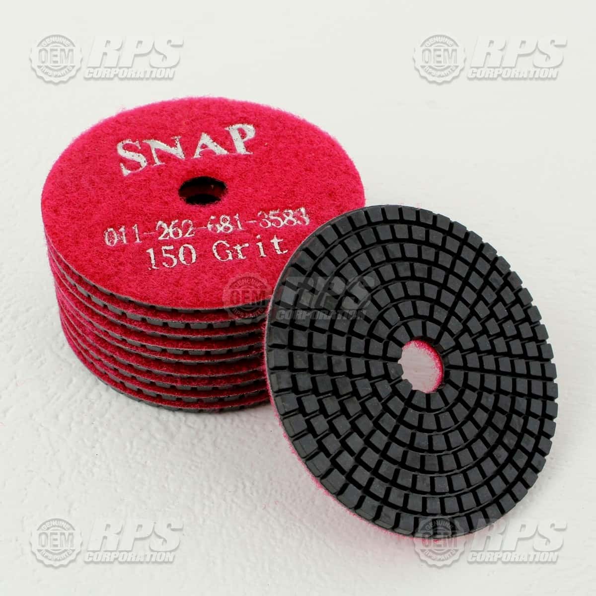 SNAP-150GRIT10 - Diamond Polish Disk,150 4" X 3.5mm,  pack of 10,Red