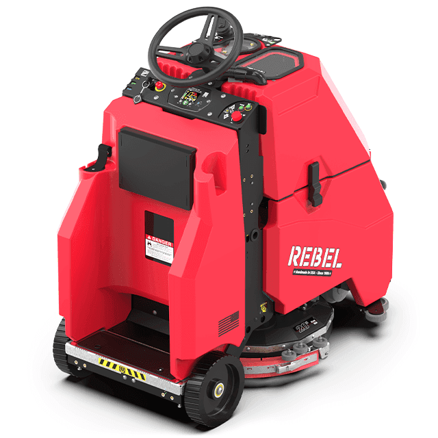 FactoryCat Rebel Stand On Floor Scrubber - operator platform