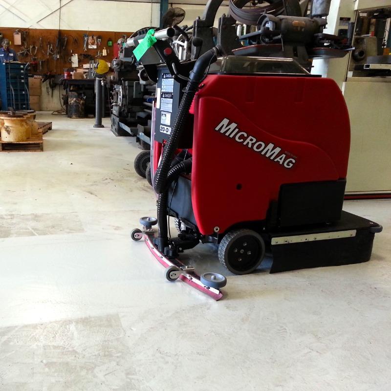 FactoryCat Walk Behind Floor Scrubbers MicroMag machine shops epoxy - https://assets.factorycat.com/demoImages/2025/april/MicroMag-Walk Behind Floor Scrubbers-machine shops-epoxy-Melbourne-USA-585.jpg - 800 - 800 - 585 MicroMag Walk Behind Floor Scrubbers cleaning the epoxy floor in an aviation maintenance shop in Melbourne, Florida