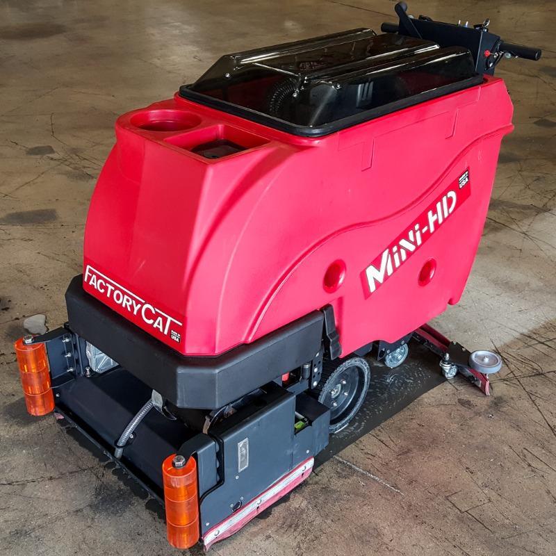 FactoryCat Walk Behind Floor Scrubbers Mini-HD production floor concrete - https://assets.factorycat.com/demoImages/2025/april/Mini-HD-Walk Behind Floor Scrubbers-production floor-concrete-Pittsburg-USA-556.jpg - 800 - 800 - 556 FactoryCat Mini-HD Walk Behind Floor Scrubbers cleans the concrete floor at a foundry in Pennsylvania